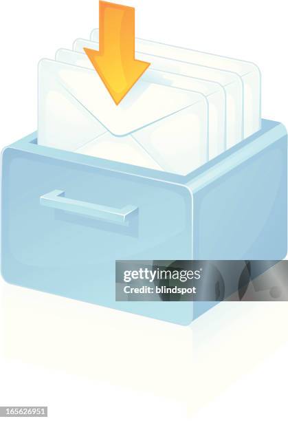 inbox - stack envelopes stock illustrations