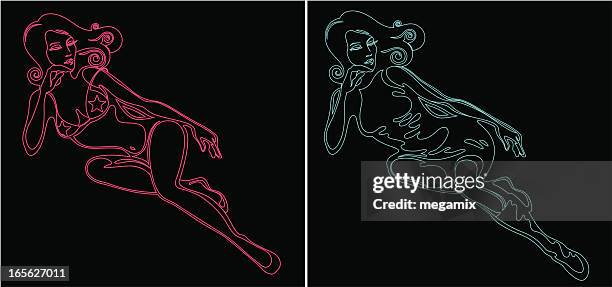 neon ladies. - sensuality stock illustrations