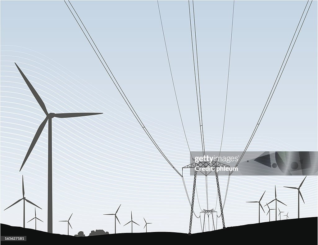 Turbine eoliche e linee di alimentazione