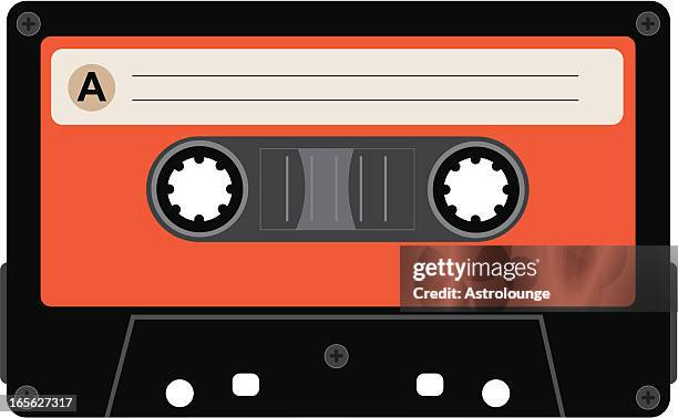 stockillustraties, clipart, cartoons en iconen met cassette - cassettebandje