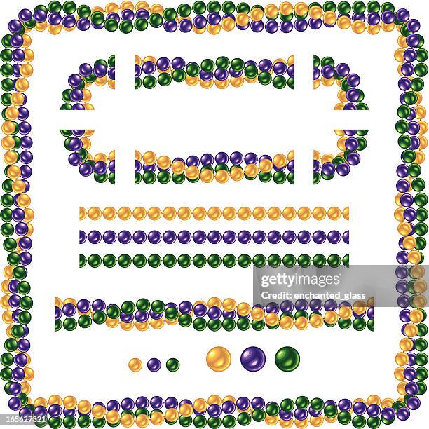 ilustraciones, imágenes clip art, dibujos animados e iconos de stock de seamless brillante collar de cuentas mardi gras - mardi gras