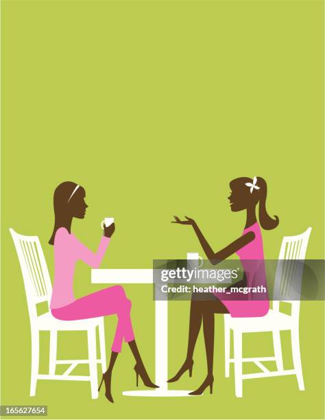 talking with a friend - two teenagers talking stock illustrations