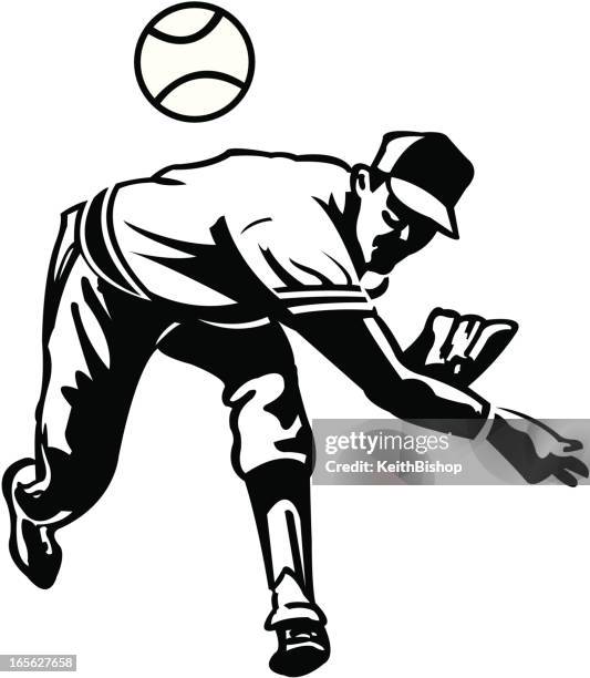 baseball pitcher - pitching ball - baseball pitcher stock illustrations
