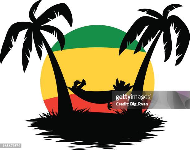 jamaican hammock - jamaica stock illustrations