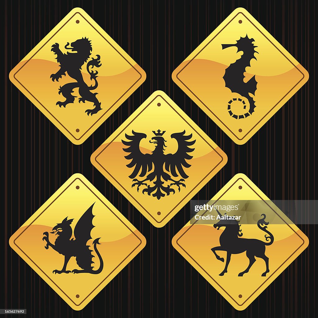 Yellow Signs - Heraldic Animals