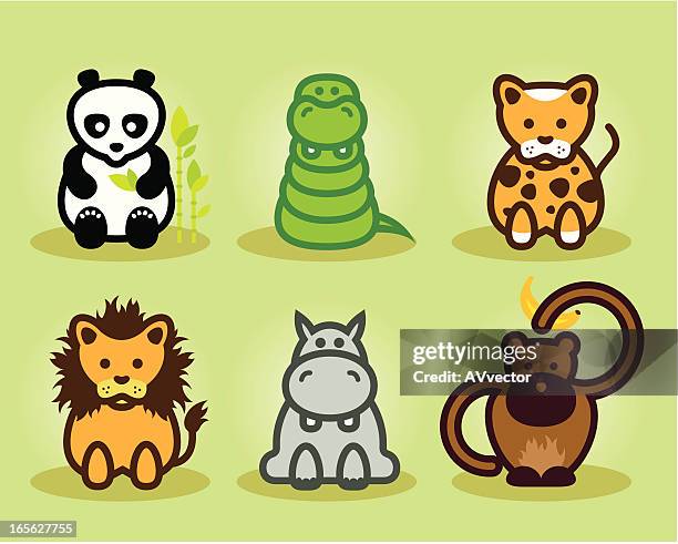 ilustraciones, imágenes clip art, dibujos animados e iconos de stock de cachorros salvajes - hipopótamo