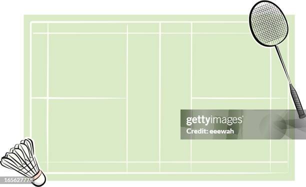 badminton - badminton court stock-grafiken, -clipart, -cartoons und -symbole