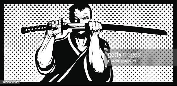 warrior - manga style stock illustrations