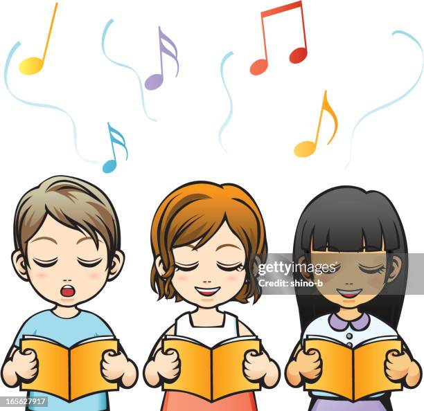 children singing - skin singer stock illustrations