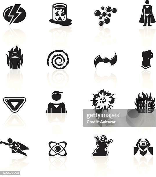 black symbols - superhero - villain stock illustrations