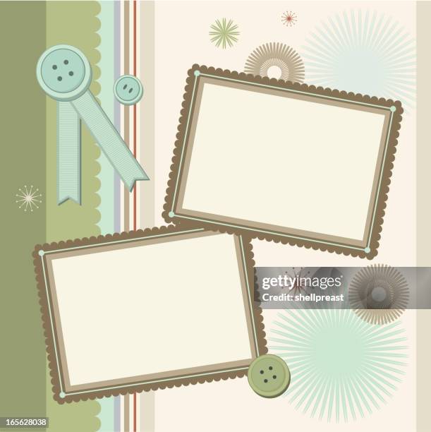 scrapbook layout - scalloped stock illustrations