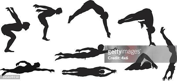 assorted swimmers - swimmer stock illustrations