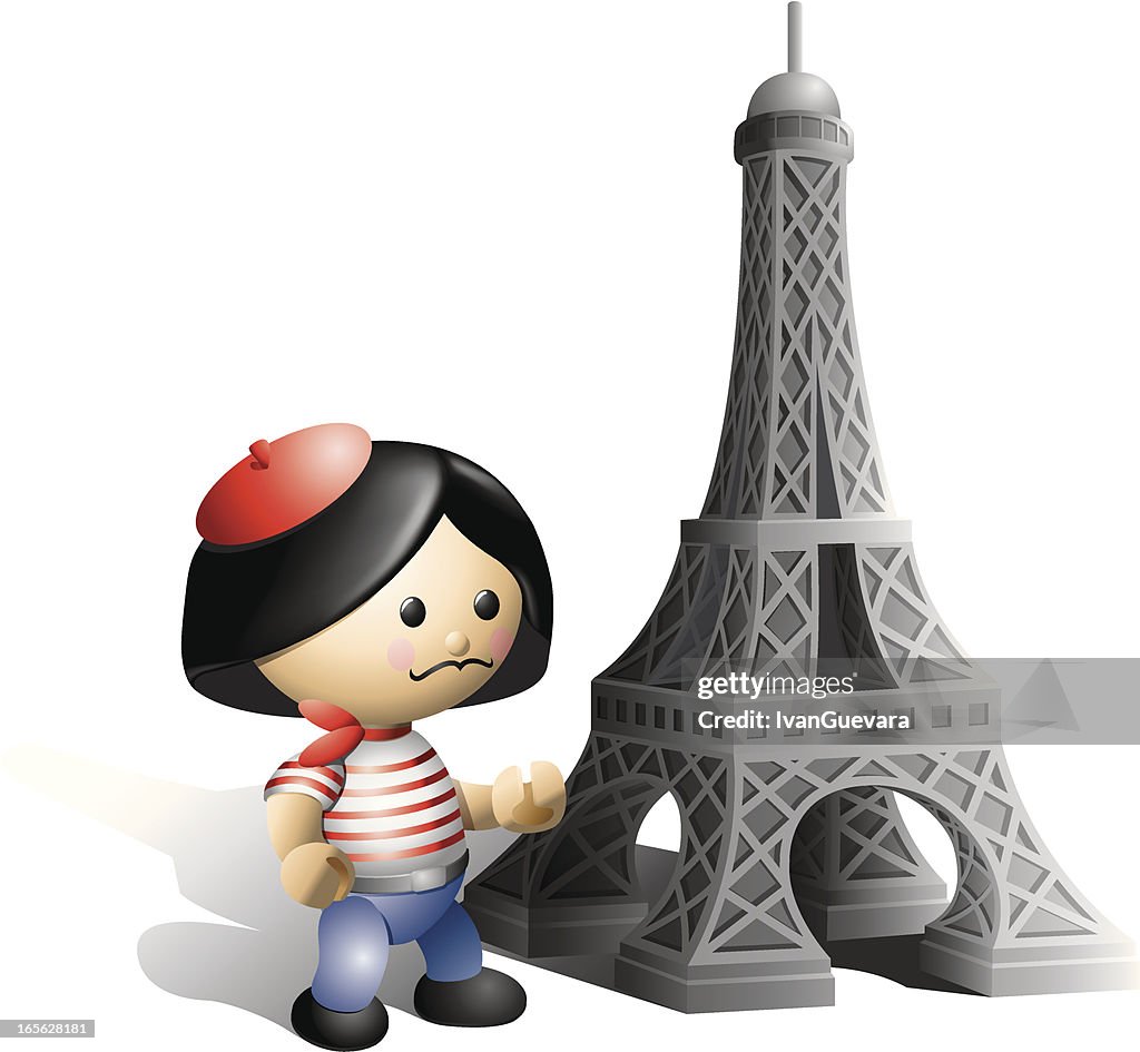 Eiffel Tower and Parisian toy