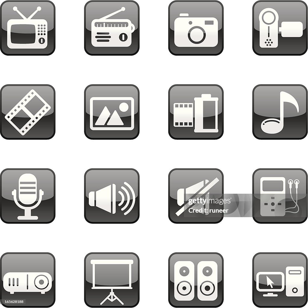 Multimedia icons | Black Diamond series