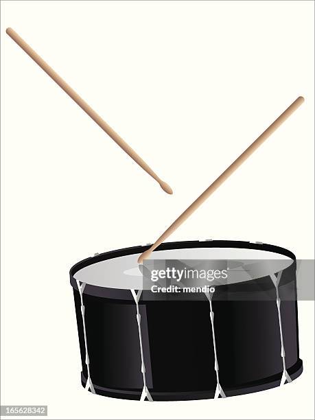 snare drum with drumsticks - snare drum stock illustrations