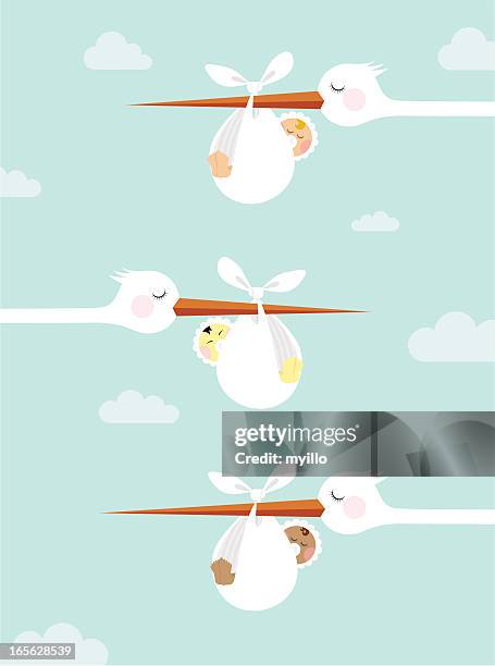 newborn diversity - birth certificate stock illustrations