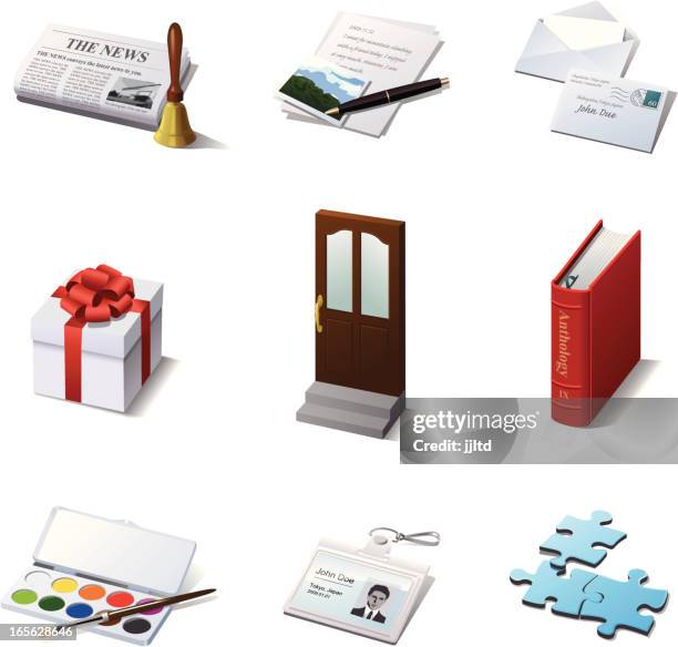 icon set (for artists) - painting front door stock illustrations