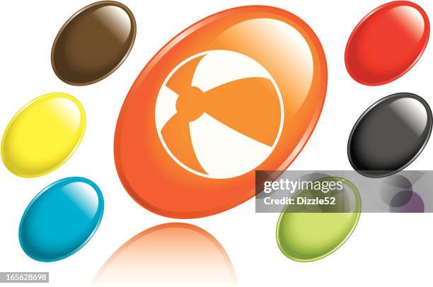 beach ball icon - inflatable ball stock illustrations
