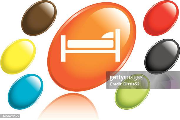 bed icon - red pillow stock illustrations