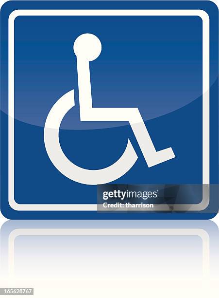 illustrazioni stock, clip art, cartoni animati e icone di tendenza di segnale per disabili - parcheggio riservato