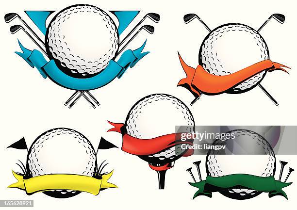 ilustraciones, imágenes clip art, dibujos animados e iconos de stock de icono de pelota de golf - golf flag