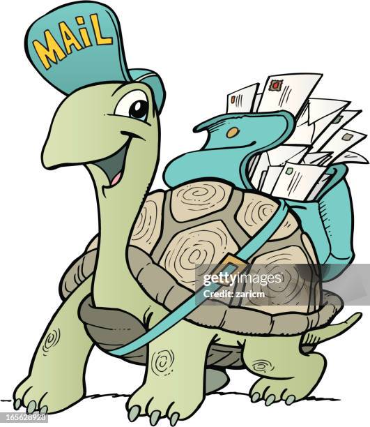 Turtle Mail 154 Mail Carrier White Background High Res Illustrations - Getty Images