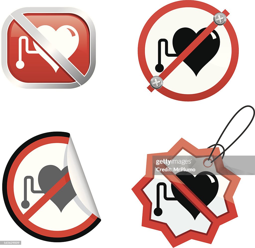 Pictogramme Pacemaker Pas De Pacemakers Illustration - Getty Images