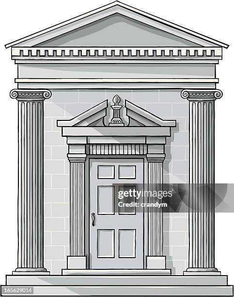 ilustraciones, imágenes clip art, dibujos animados e iconos de stock de clásico fachada de edificio - capitel