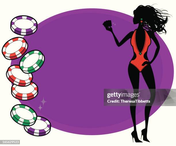 casino chic - cabaret dancer stock illustrations