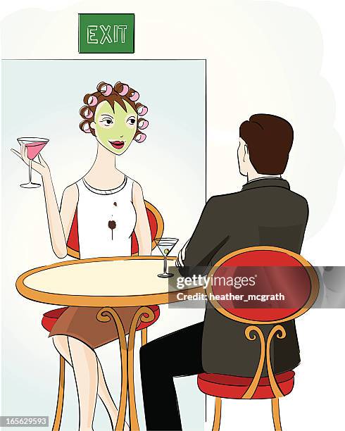 the bad date - blind date stock illustrations