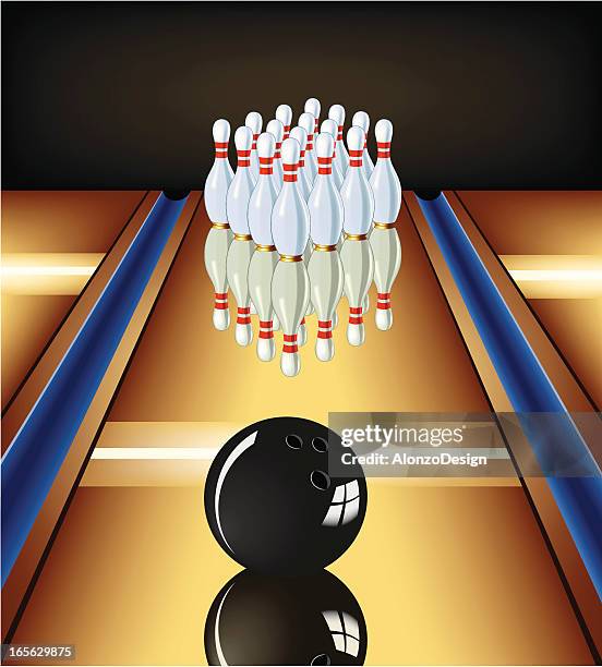 bowling - ten pin bowling stock-grafiken, -clipart, -cartoons und -symbole