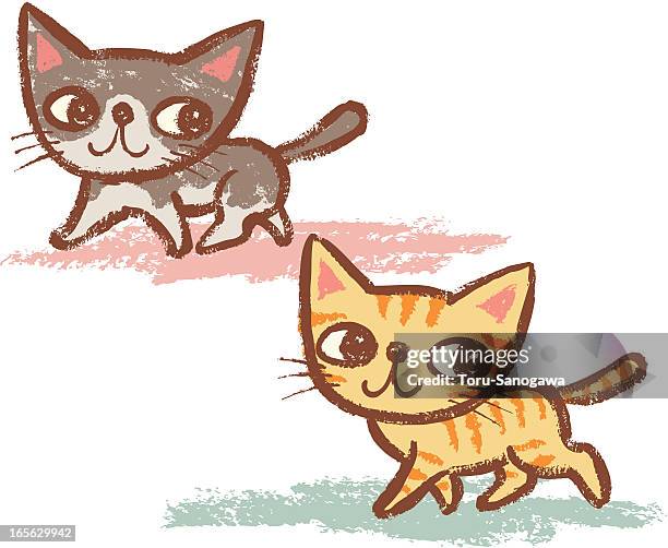 walking cats - cat walking stock illustrations