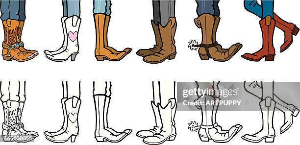 cowboy boots - line dancing stock illustrations