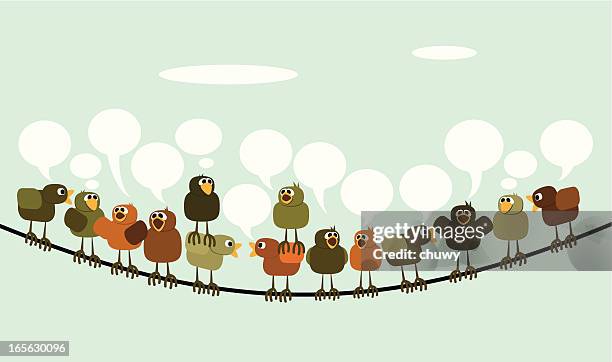 tweeting - birdsong stock illustrations