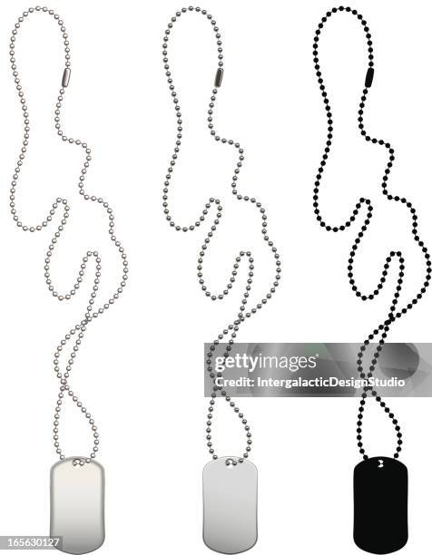 dogtag trio - chain necklace stock illustrations