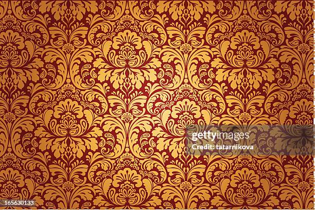 luxury floral pattern - brocade stock illustrations