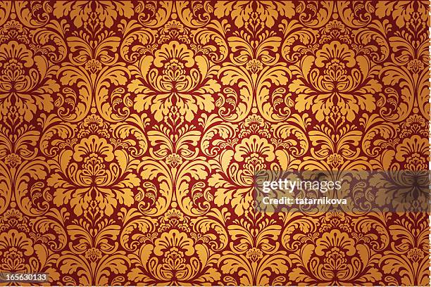 luxury floral pattern - brocade stock illustrations