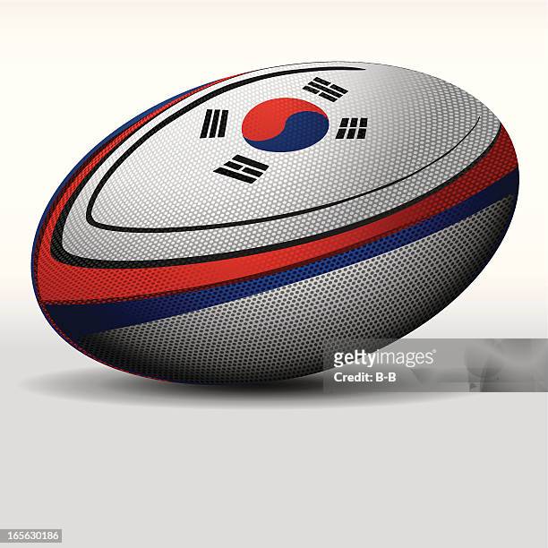 rugby ball-korea - rugby ball stock illustrations