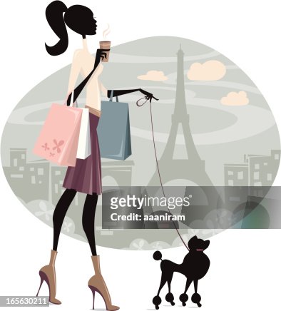 Shopping In Paris High-Res Vector Graphic - Getty Images