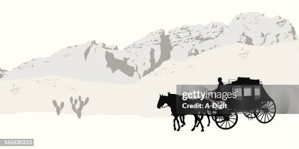 western life vector silhouette - rock wall stock illustrations