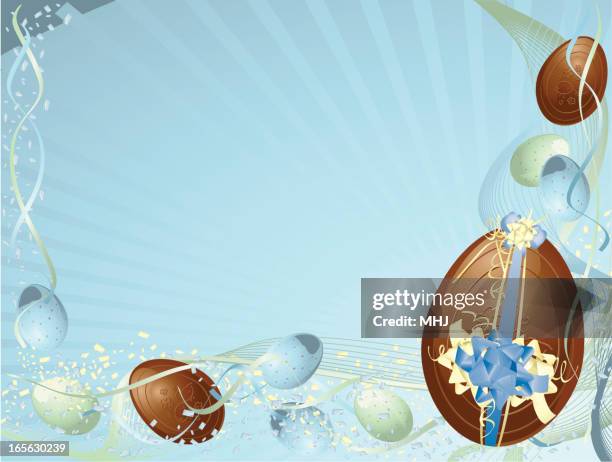 blue and green easter egg horizontal background - easter candy stock illustrations