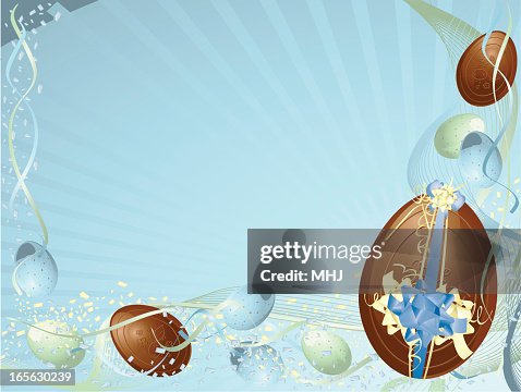 Blue and Green Easter Egg Horizontal Background Blue and Green Easter Egg Horizontal Background