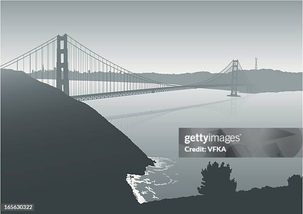 golden gate bridge - san francisco stock illustrations