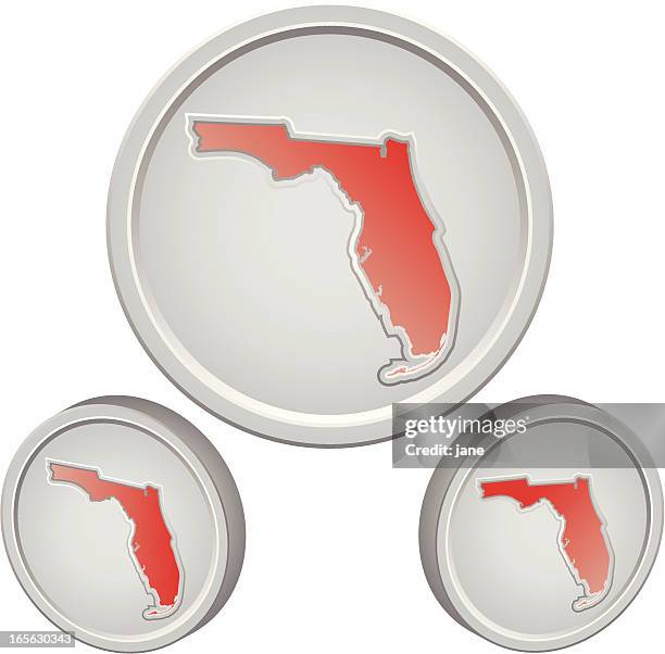 3d Map Of Florida Photos and Premium - Florida Button 
