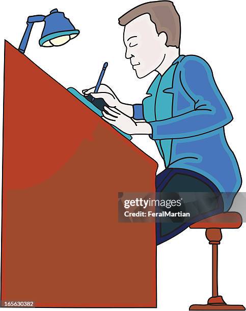 drawing room - poet stock illustrations