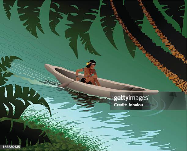 bildbanksillustrationer, clip art samt tecknat material och ikoner med in the amazon river - amazonasregionen