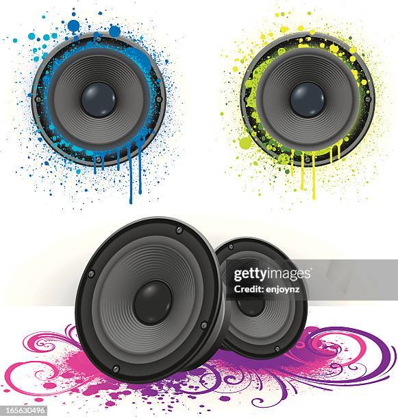 speaker splatter - aura stock illustrations