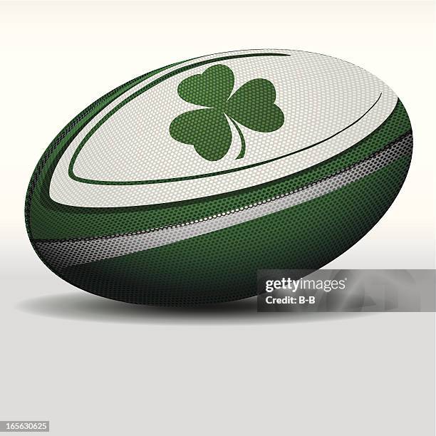 rugby-ball-irlands - rugbyball stock-grafiken, -clipart, -cartoons und -symbole