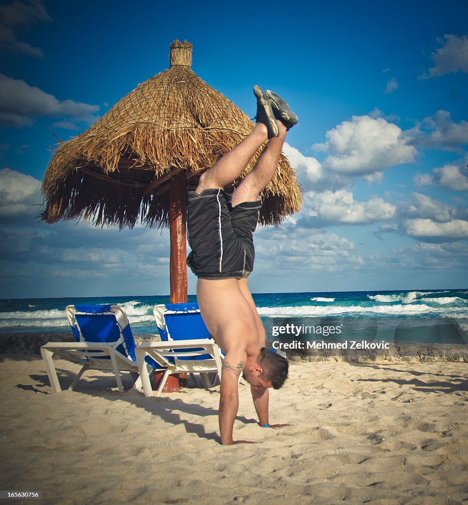 Beach handstand