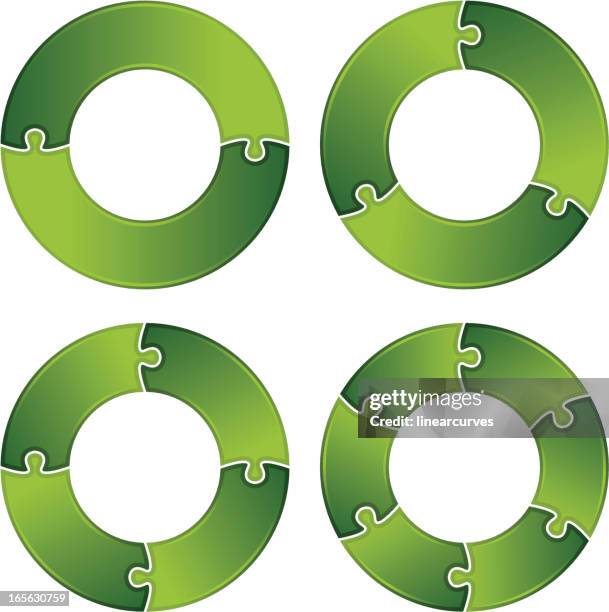 jigsaw puzzle circles - circle puzzle stock illustrations